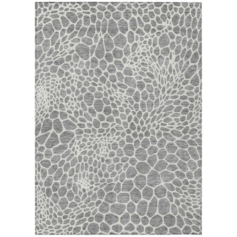 HomeRoots Washable Geometric Polyester Area Rug for Indoor Outdoor Patios Stain Resistant Durable Style 9' x 12' 595077