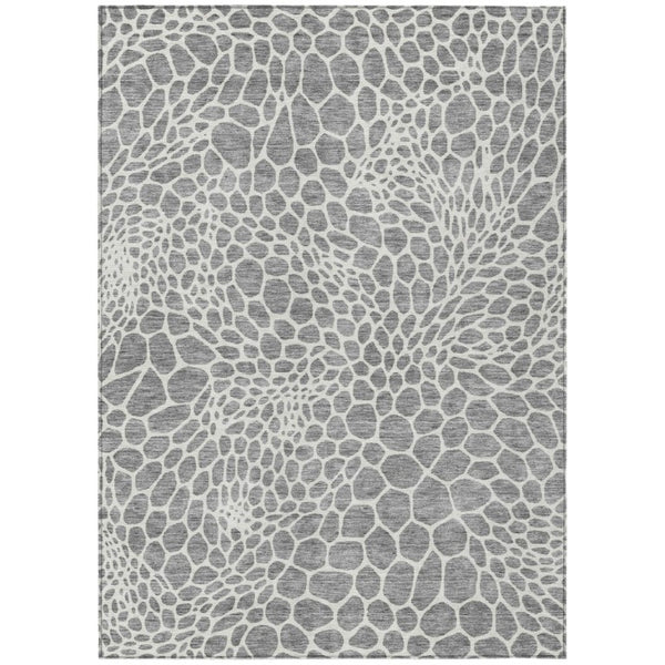 HomeRoots Washable Geometric Polyester Area Rug for Indoor Outdoor Patios Stain Resistant Durable Style 9' x 12' 595077