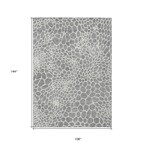 Homeroots 3' Artichoke Green Geometric Indoor Outdoor Area Rug - Stylish, Washable, Durable, And Versatile 9' X 12' Polyester 595077