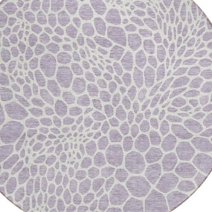 Homeroots 3' Artichoke Green Geometric Indoor Outdoor Area Rug - Stylish, Washable, Durable, And Versatile 8' Round Polyester 595087