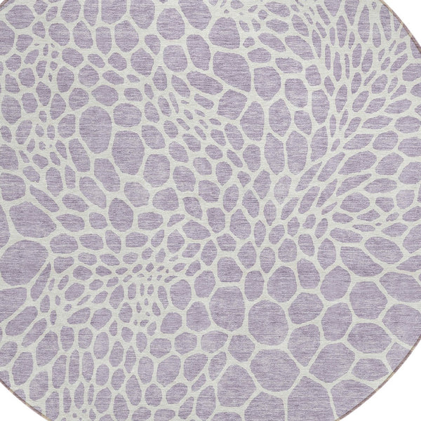 Homeroots 3' Artichoke Green Geometric Indoor Outdoor Area Rug - Stylish, Washable, Durable, And Versatile 8' Round Polyester 595087