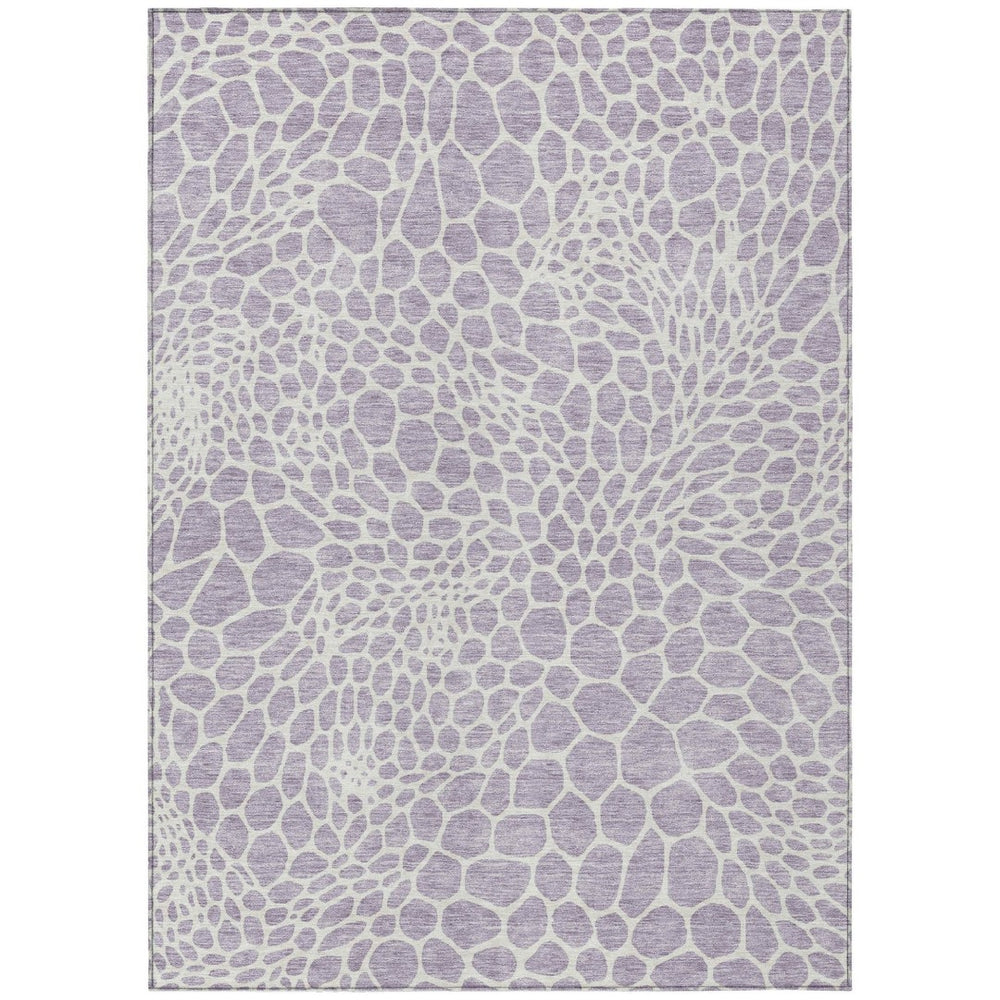 HomeRoots 9' X 12' Lilac & Ivory Geometric Area Rug – Stylish, Washable, Durable for Indoor & Outdoor Use! 595089