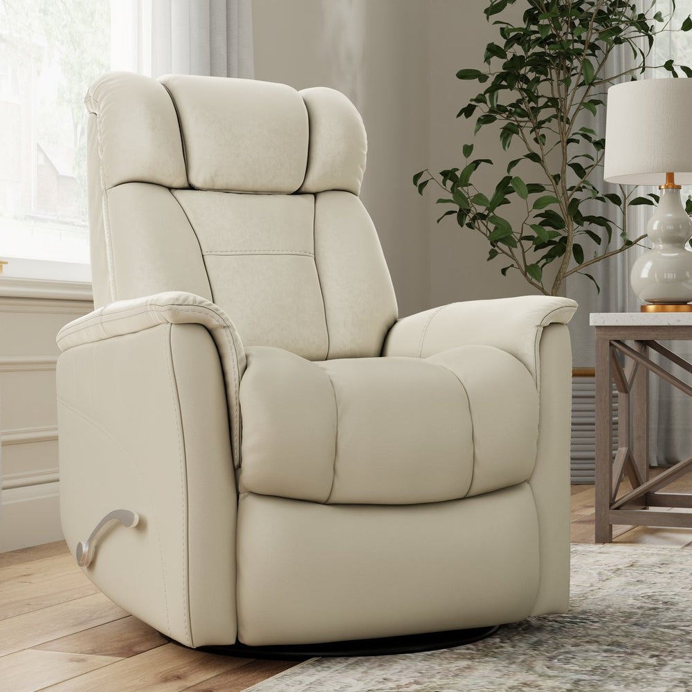 English Elm Global Home Swivel Glider Recliner - Faux Leather Comfort With Adjustable Headrest & Footrest B339P323110