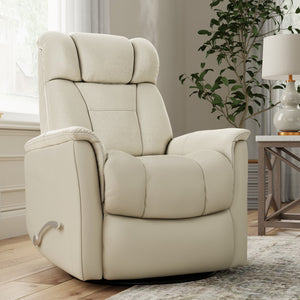 English Elm Global Home Swivel Glider Recliner - Faux Leather Comfort With Adjustable Headrest & Footrest B339P323110