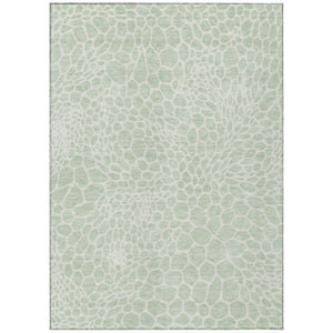 HomeRoots 9' X 12' Stylish Mint Green & Ivory Geometric Rug - Durable, Washable Indoor/Outdoor Decor Solution 595095