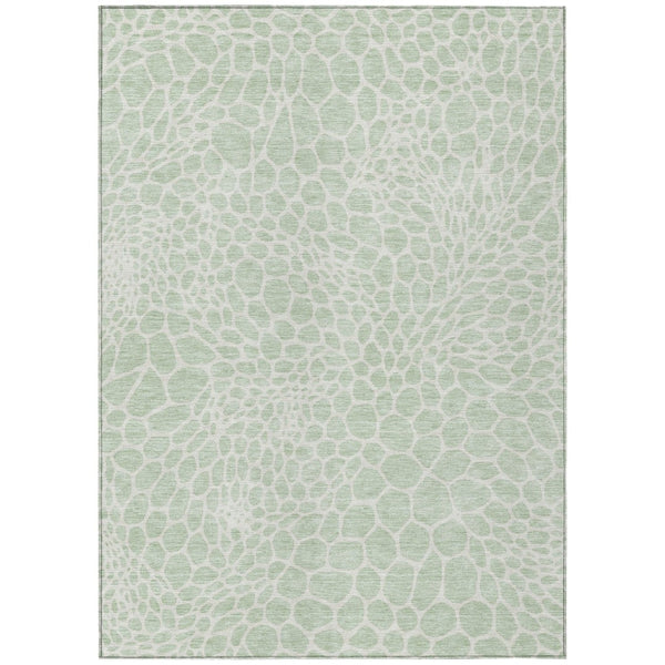 HomeRoots 5' Mint Green Geometric Area Rug – Stylish, Washable Indoor-Outdoor Design for Modern Living Spaces 10' X 14' 595096