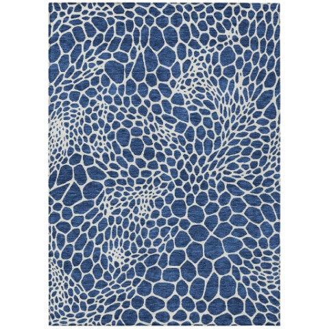 Homeroots 3' Artichoke Green Geometric Indoor Outdoor Area Rug - Stylish, Washable, Durable, And Versatile 5' X 8' Polyester 595098