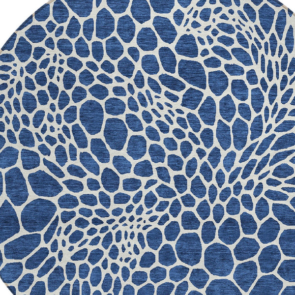 Homeroots 3' Artichoke Green Geometric Indoor Outdoor Area Rug - Stylish, Washable, Durable, And Versatile 8' Round Polyester 595099