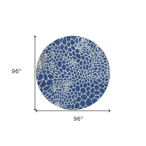 Homeroots 3' Artichoke Green Geometric Indoor Outdoor Area Rug - Stylish, Washable, Durable, And Versatile 8' Round Polyester 595099