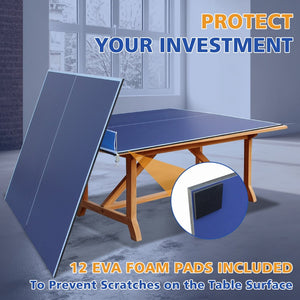 English Elm 7*4ft Foldable Ping Pong Conversion Top Mdf Surface with Net for Game Rooms Blue W1408P293379
