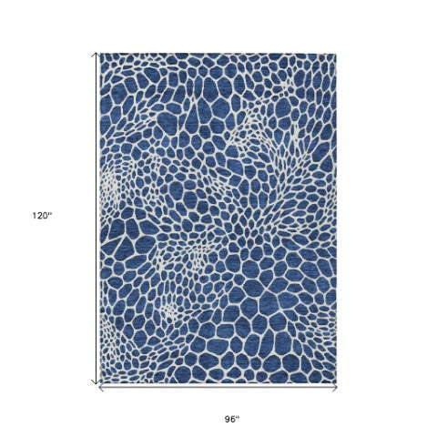 Homeroots 3' Artichoke Green Geometric Indoor Outdoor Area Rug - Stylish, Washable, Durable, And Versatile 8' X 10' Polyester 595100