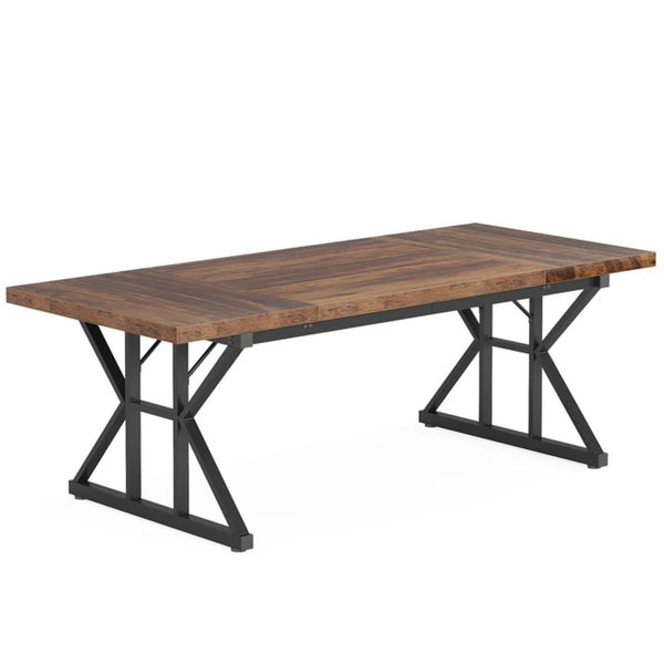 English Elm Woodgrain Walnut Look Bar Height Table with Hexagonal Base for Home Loft Dining T3971P450732