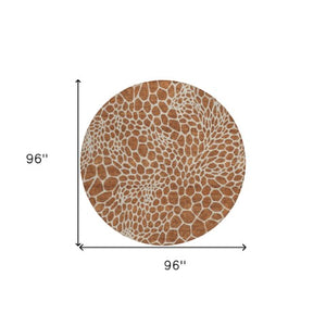 Homeroots 3' Artichoke Green Geometric Indoor Outdoor Area Rug - Stylish, Washable, Durable, And Versatile 8' Round Polyester 595111