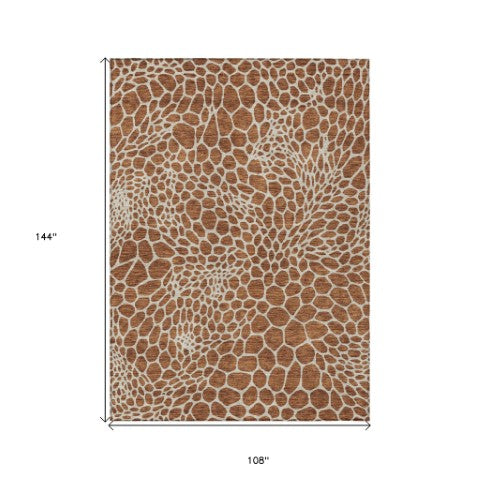 Homeroots 3' Artichoke Green Geometric Indoor Outdoor Area Rug - Stylish, Washable, Durable, And Versatile 9' X 12' Polyester 595113