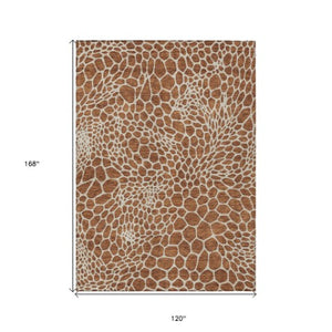 Homeroots 3' Artichoke Green Geometric Indoor Outdoor Area Rug - Stylish, Washable, Durable, And Versatile 10' X 14' Polyester 595114