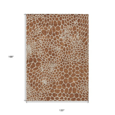 Homeroots 3' Artichoke Green Geometric Indoor Outdoor Area Rug - Stylish, Washable, Durable, And Versatile 10' X 14' Polyester 595114