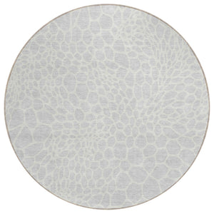 HomeRoots 5' Silver and Gray Geometric Area Rug - Stylish, Washable, Indoor/Outdoor Rug for Modern Living Spaces 8' Round 595117