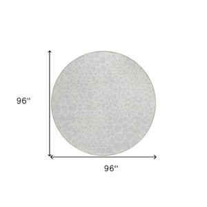 Homeroots 3' Artichoke Green Geometric Indoor Outdoor Area Rug - Stylish, Washable, Durable, And Versatile 8' Round Polyester 595117