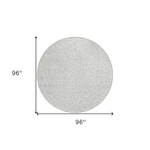 Homeroots 3' Artichoke Green Geometric Indoor Outdoor Area Rug - Stylish, Washable, Durable, And Versatile 8' Round Polyester 595117