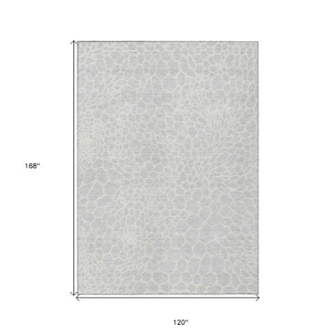 Homeroots 3' Artichoke Green Geometric Indoor Outdoor Area Rug - Stylish, Washable, Durable, And Versatile 10' X 14' Polyester 595120