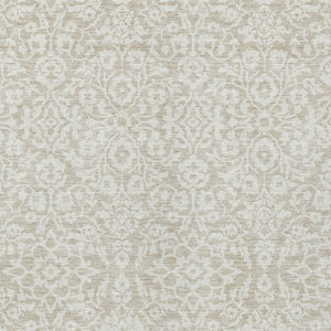 Homeroots 3' Beige And Ivory Damask Washable Indoor Outdoor Area Rug - Stylish, Durable, And Easy To Clean 3' X 5' Polyester 595121