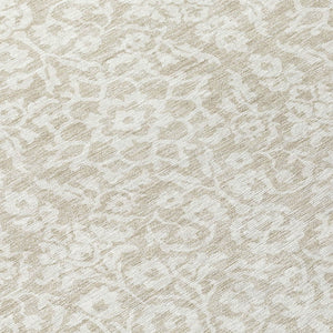 Homeroots 3' Beige And Ivory Damask Washable Indoor Outdoor Area Rug - Stylish, Durable, And Easy To Clean 8' Round Polyester 595123