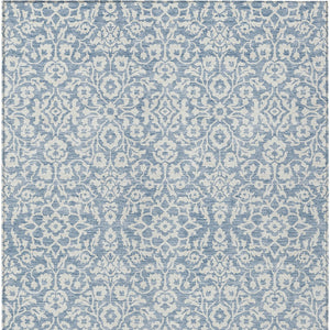 Homeroots 3' Beige And Ivory Damask Washable Indoor Outdoor Area Rug - Stylish, Durable, And Easy To Clean 5' X 8' Polyester 595134