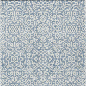 Homeroots 3' Beige And Ivory Damask Washable Indoor Outdoor Area Rug - Stylish, Durable, And Easy To Clean 10' X 14' Polyester 595138