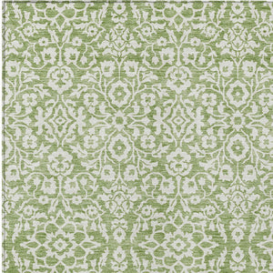 Homeroots 3' Beige And Ivory Damask Washable Indoor Outdoor Area Rug - Stylish, Durable, And Easy To Clean 3' X 5' Polyester 595139
