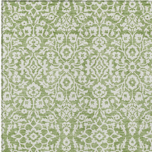 Homeroots 3' Beige And Ivory Damask Washable Indoor Outdoor Area Rug - Stylish, Durable, And Easy To Clean 3' X 5' Polyester 595139