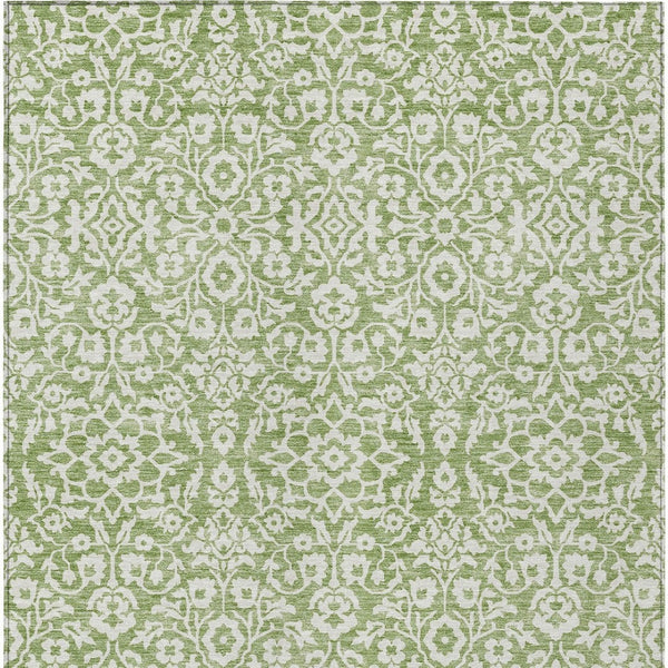 Homeroots 3' Beige And Ivory Damask Washable Indoor Outdoor Area Rug - Stylish, Durable, And Easy To Clean 3' X 5' Polyester 595139