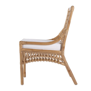 Butler Specialty Butler Antigua Rattan Side Dining Chair With 19" Seat Height – Natural Elegance For Any Space Natural Rattan,Foam,Plywood 5951404-butler