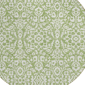 Homeroots 3' Beige And Ivory Damask Washable Indoor Outdoor Area Rug - Stylish, Durable, And Easy To Clean 8' Round Polyester 595141