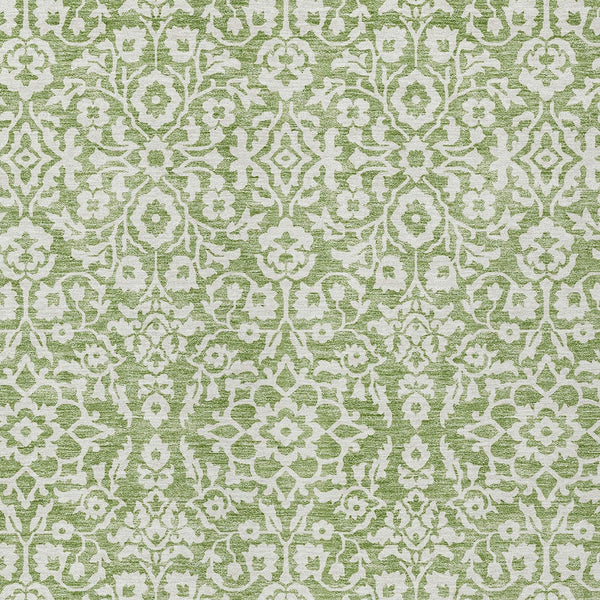 Homeroots 3' Beige And Ivory Damask Washable Indoor Outdoor Area Rug - Stylish, Durable, And Easy To Clean 10' X 14' Polyester 595144