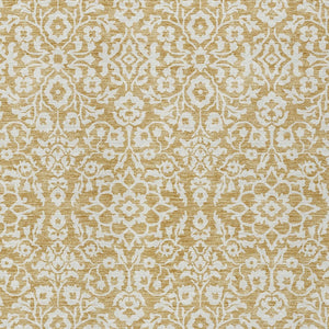 Homeroots 3' Beige And Ivory Damask Washable Indoor Outdoor Area Rug - Stylish, Durable, And Easy To Clean 5' X 8' Polyester 595146