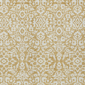 Homeroots 3' Beige And Ivory Damask Washable Indoor Outdoor Area Rug - Stylish, Durable, And Easy To Clean 8' X 10' Polyester 595148