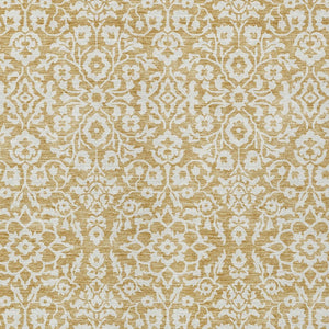 Homeroots 3' Beige And Ivory Damask Washable Indoor Outdoor Area Rug - Stylish, Durable, And Easy To Clean 9' X 12' Polyester 595149