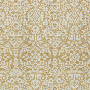 Homeroots 3' Beige And Ivory Damask Washable Indoor Outdoor Area Rug - Stylish, Durable, And Easy To Clean 10' X 14' Polyester 595150