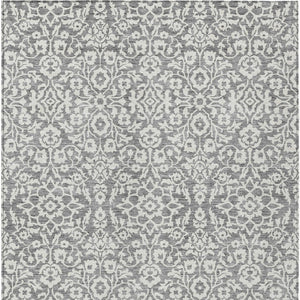 Homeroots 3' Beige And Ivory Damask Washable Indoor Outdoor Area Rug - Stylish, Durable, And Easy To Clean 10' X 14' Polyester 595156