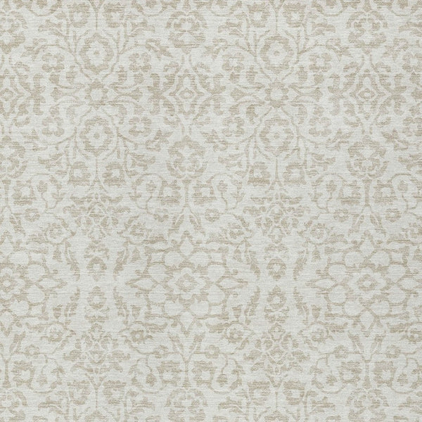 Homeroots 3' Beige And Ivory Damask Washable Indoor Outdoor Area Rug - Stylish, Durable, And Easy To Clean 3' X 5' Polyester 595157