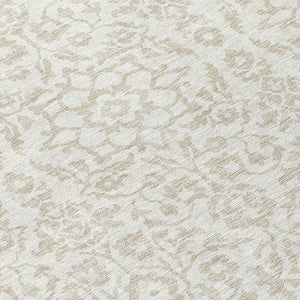 Homeroots 3' Beige And Ivory Damask Washable Indoor Outdoor Area Rug - Stylish, Durable, And Easy To Clean 8' Round Polyester 595159