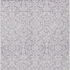 Homeroots 3' Beige And Ivory Damask Washable Indoor Outdoor Area Rug - Stylish, Durable, And Easy To Clean 3' X 5' Polyester 595163