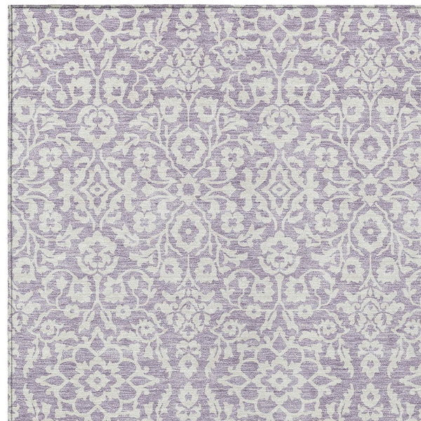 Homeroots 3' Beige And Ivory Damask Washable Indoor Outdoor Area Rug - Stylish, Durable, And Easy To Clean 8' X 10' Polyester 595166