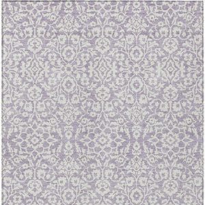 Homeroots 3' Beige And Ivory Damask Washable Indoor Outdoor Area Rug - Stylish, Durable, And Easy To Clean 10' X 14' Polyester 595168
