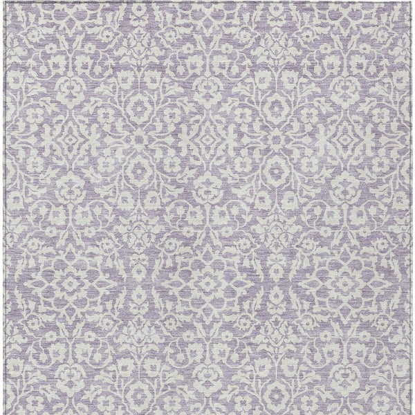 Homeroots 3' Beige And Ivory Damask Washable Indoor Outdoor Area Rug - Stylish, Durable, And Easy To Clean 10' X 14' Polyester 595168
