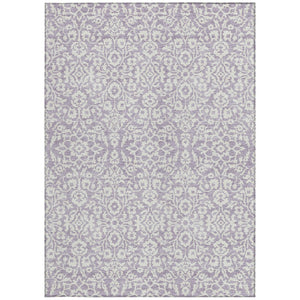 Homeroots 3' Beige And Ivory Damask Washable Indoor Outdoor Area Rug - Stylish, Durable, And Easy To Clean 10' X 14' Polyester 595168