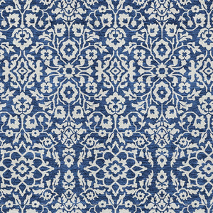 Homeroots 3' Beige And Ivory Damask Washable Indoor Outdoor Area Rug - Stylish, Durable, And Easy To Clean 5' X 8' Polyester 595170