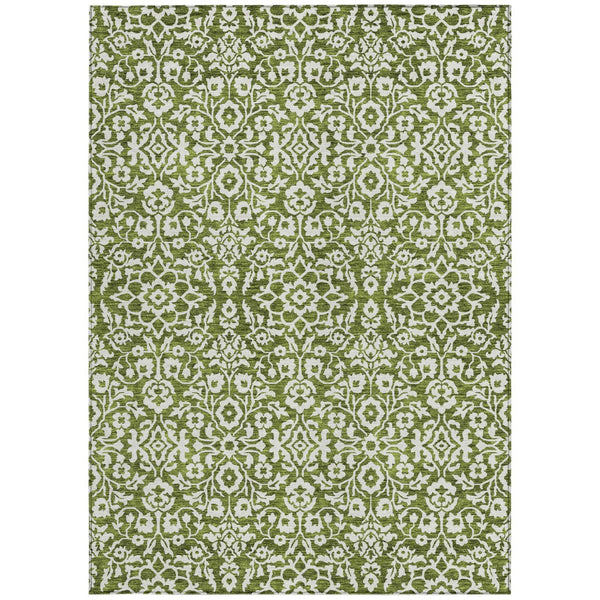 Homeroots 3' Beige And Ivory Damask Washable Indoor Outdoor Area Rug - Stylish, Durable, And Easy To Clean 9' X 12' Polyester 595179