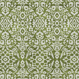 Homeroots 3' Beige And Ivory Damask Washable Indoor Outdoor Area Rug - Stylish, Durable, And Easy To Clean 9' X 12' Polyester 595179