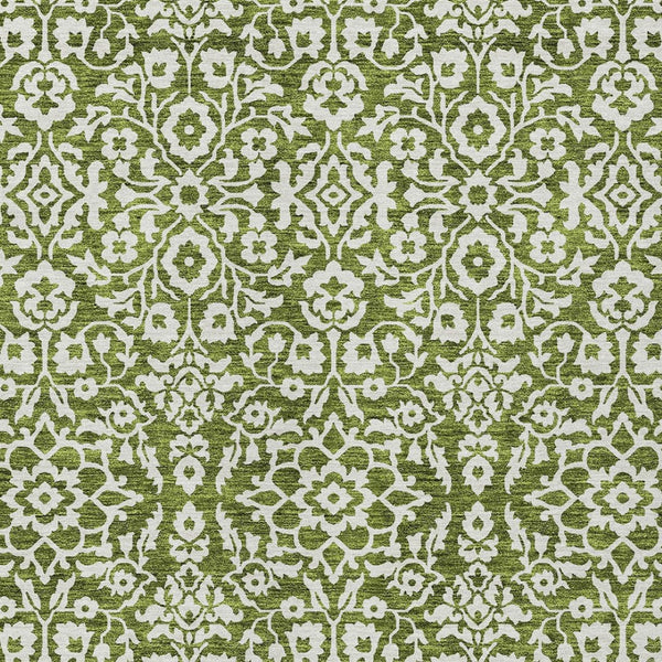 Homeroots 3' Beige And Ivory Damask Washable Indoor Outdoor Area Rug - Stylish, Durable, And Easy To Clean 9' X 12' Polyester 595179